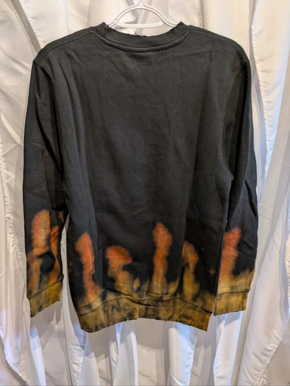 16 Ghost Official Infestissumam Flames Bleach Dip Dye Crewneck Sweatshirt - S